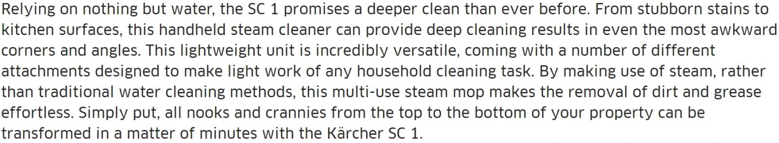 מכונת ניקוי בקיטור קיטורית קרשר KARCHER SC1 EASYFIX TEXT